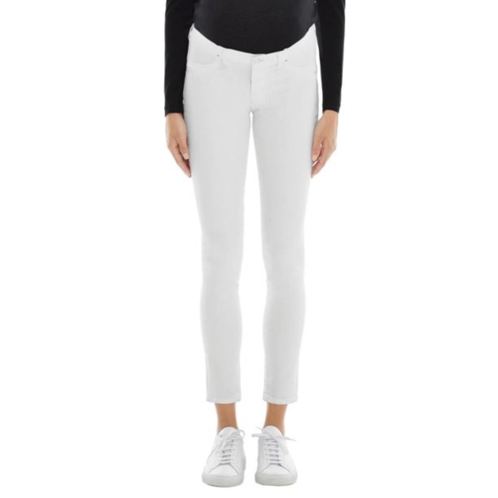 J Brand Mama J Maternity White Skinny Inset Panel Denim Jeans Sz 32